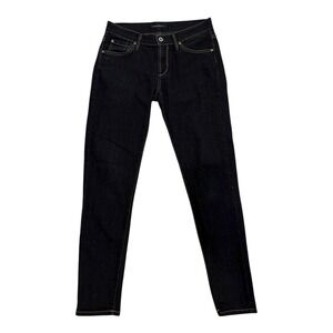 James Jeans Size 28‎ Twiggy Skinny Dry Aged Denim Black Cat Camel Stitch USA Y2K